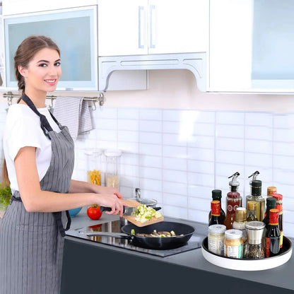 Rotatable Kitchen Spice Rack - Versatile Cabinet Organizer for Seasonings, Oils, Sauces, and Vinegar Bottles