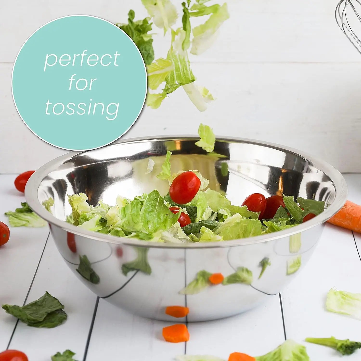 Elevate Your Kitchen with WHYSKO's 5-Piece Ecofriendly Stainless Steel Mixing Bowl Set - Perfect for Meal Prep and Food Storage!