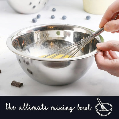 Elevate Your Kitchen with WHYSKO's 5-Piece Ecofriendly Stainless Steel Mixing Bowl Set - Perfect for Meal Prep and Food Storage!