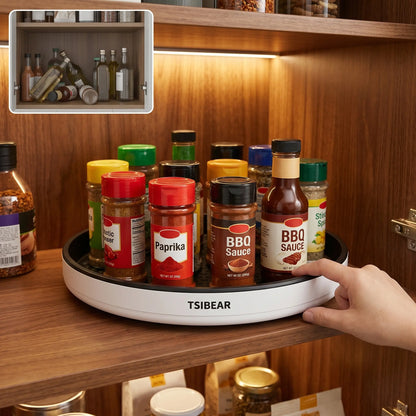 Rotatable Kitchen Spice Rack - Versatile Cabinet Organizer for Seasonings, Oils, Sauces, and Vinegar Bottles
